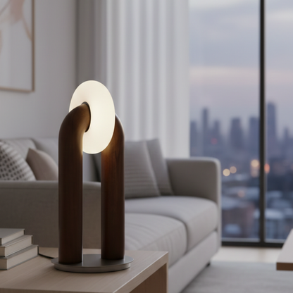 Ash Wood Touch Control Table Lamp