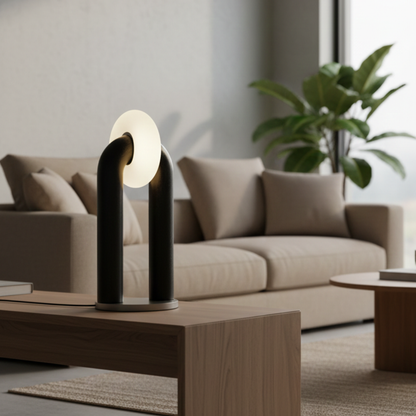Ash Wood Touch Control Table Lamp