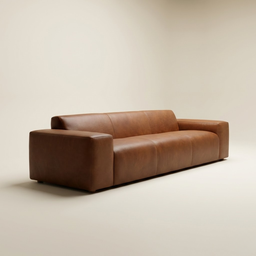 Aurelia Modern Luxe 3-Seat Leather Sofa