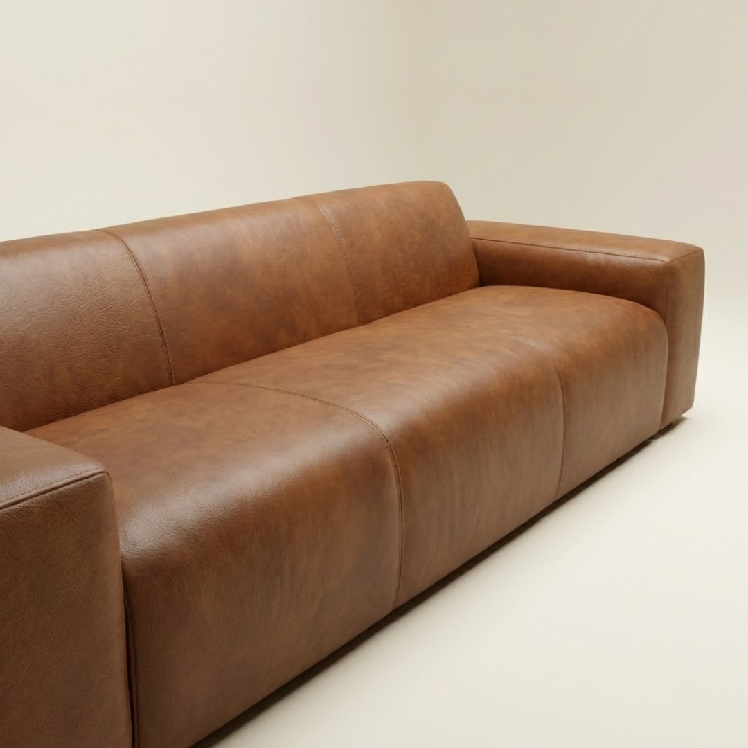 Aurelia Modern Luxe 3-Seat Leather Sofa