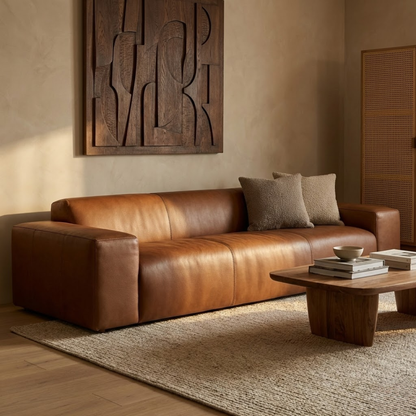 Aurelia Modern Luxe 3-Seat Leather Sofa