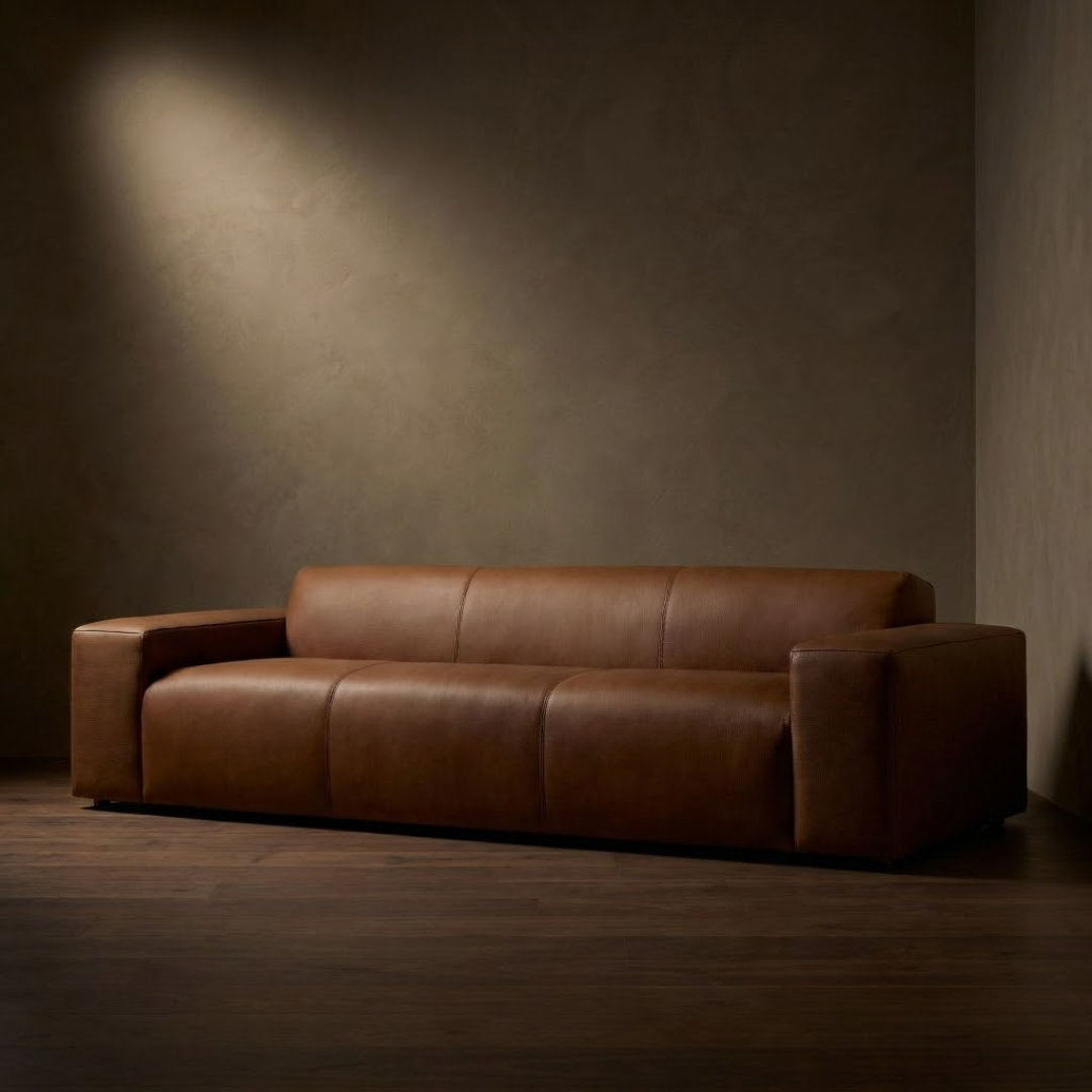 Aurelia Modern Luxe 3-Seat Leather Sofa