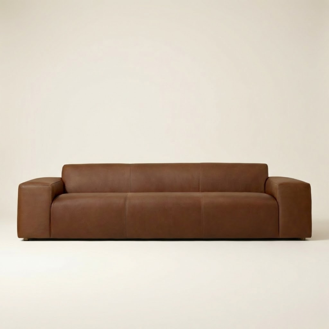 Aurelia Modern Luxe 3-Seat Leather Sofa