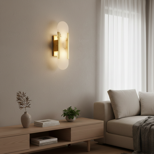 Aurex Gold Marble Linear Wall Sconce