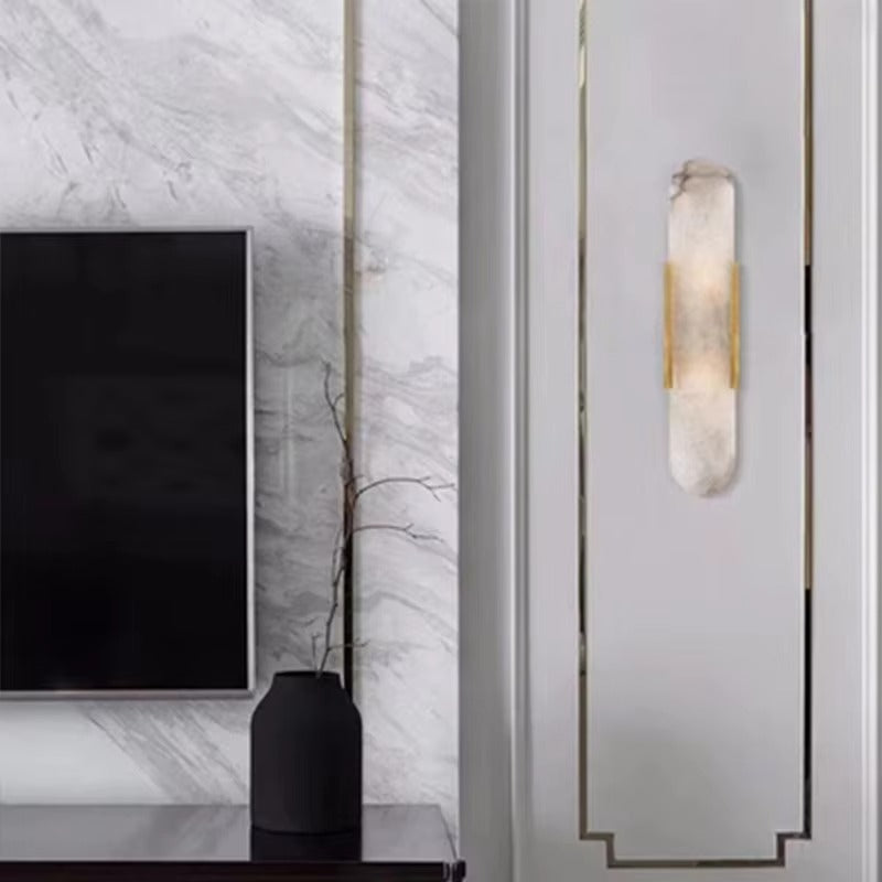 Aurex Gold Marble Linear Wall Sconce