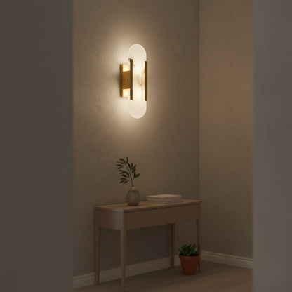 Aurex Gold Marble Linear Wall Sconce