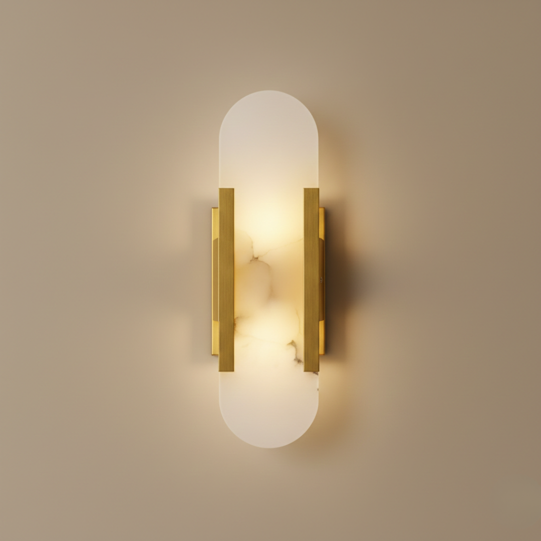 Aurex Gold Marble Linear Wall Sconce