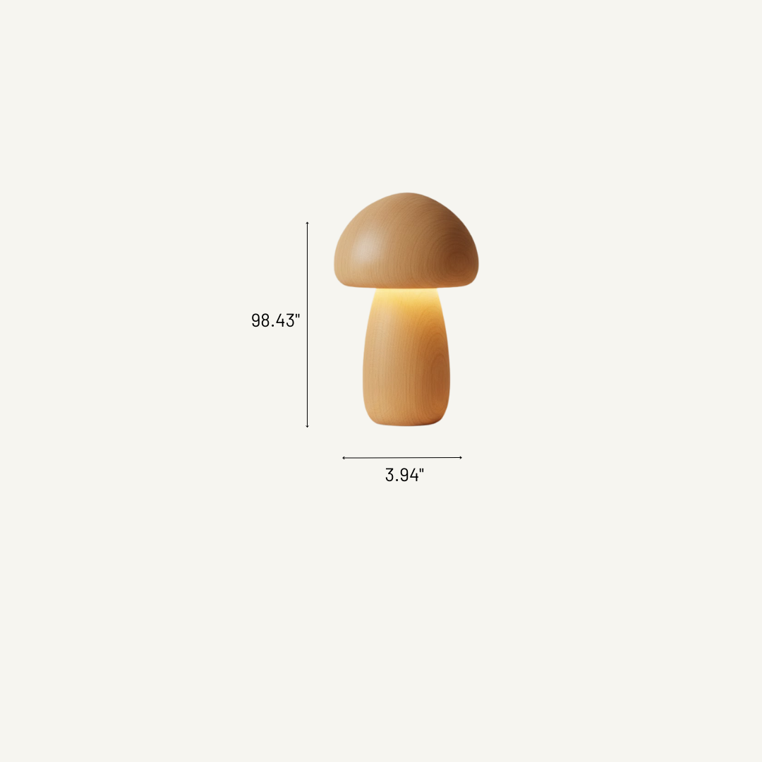 Aurora Wooden Mushroom LED Table Lamp