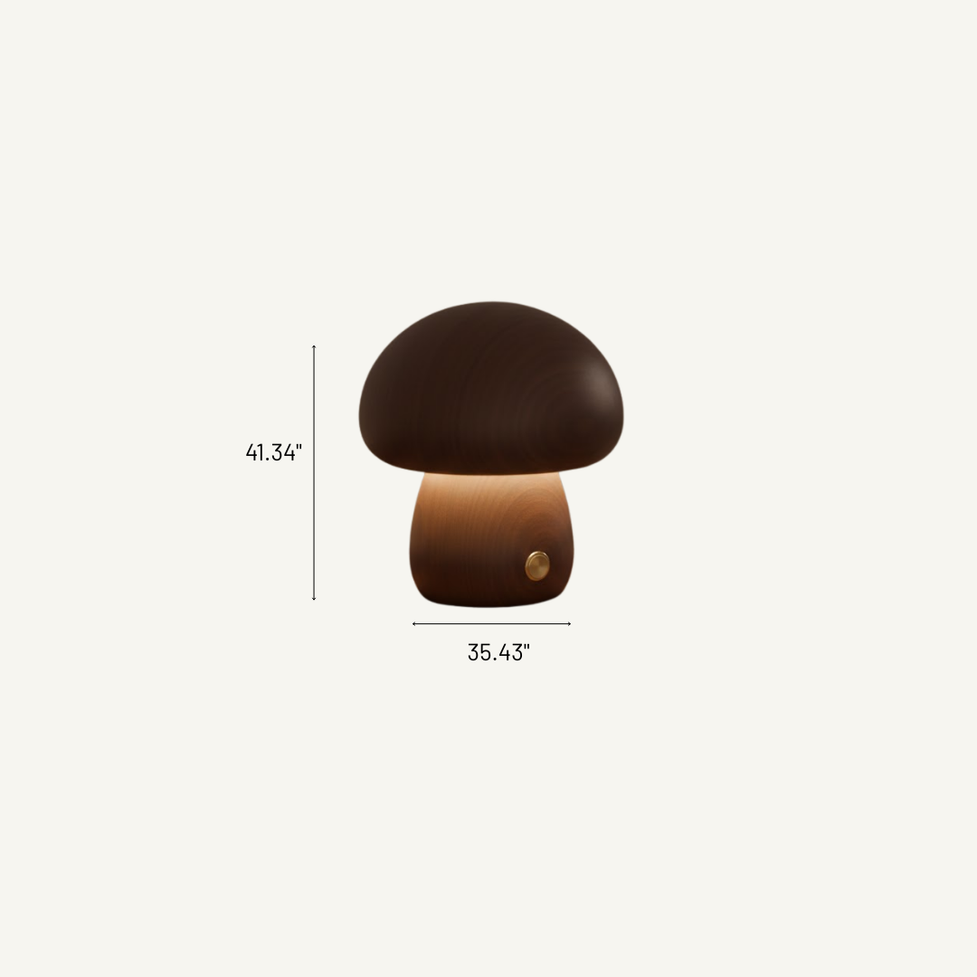 Aurora Wooden Mushroom LED Table Lamp