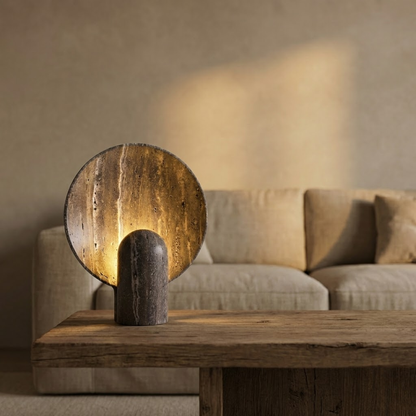 Bergen Grey Travertine Table Lamp