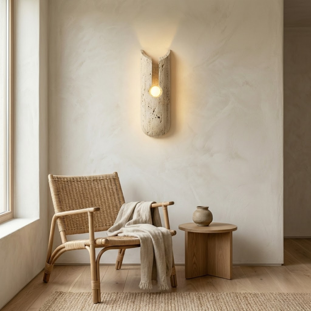 Bianco Marble Cylinder Wall Sconce