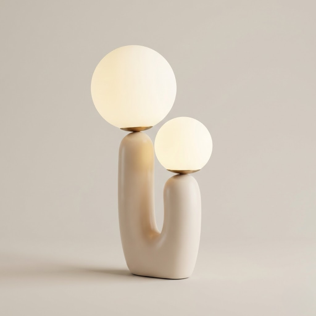 Blush Nordic Glass Globe Table Lamp