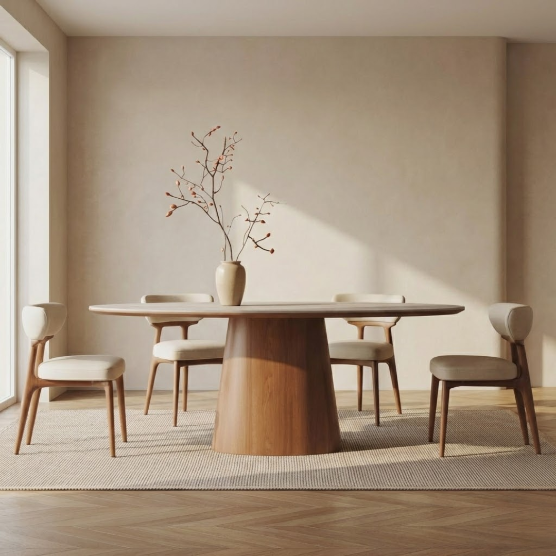 Bordeaux French Retro Oval Stone Dining Table