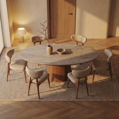 Bordeaux French Retro Oval Stone Dining Table