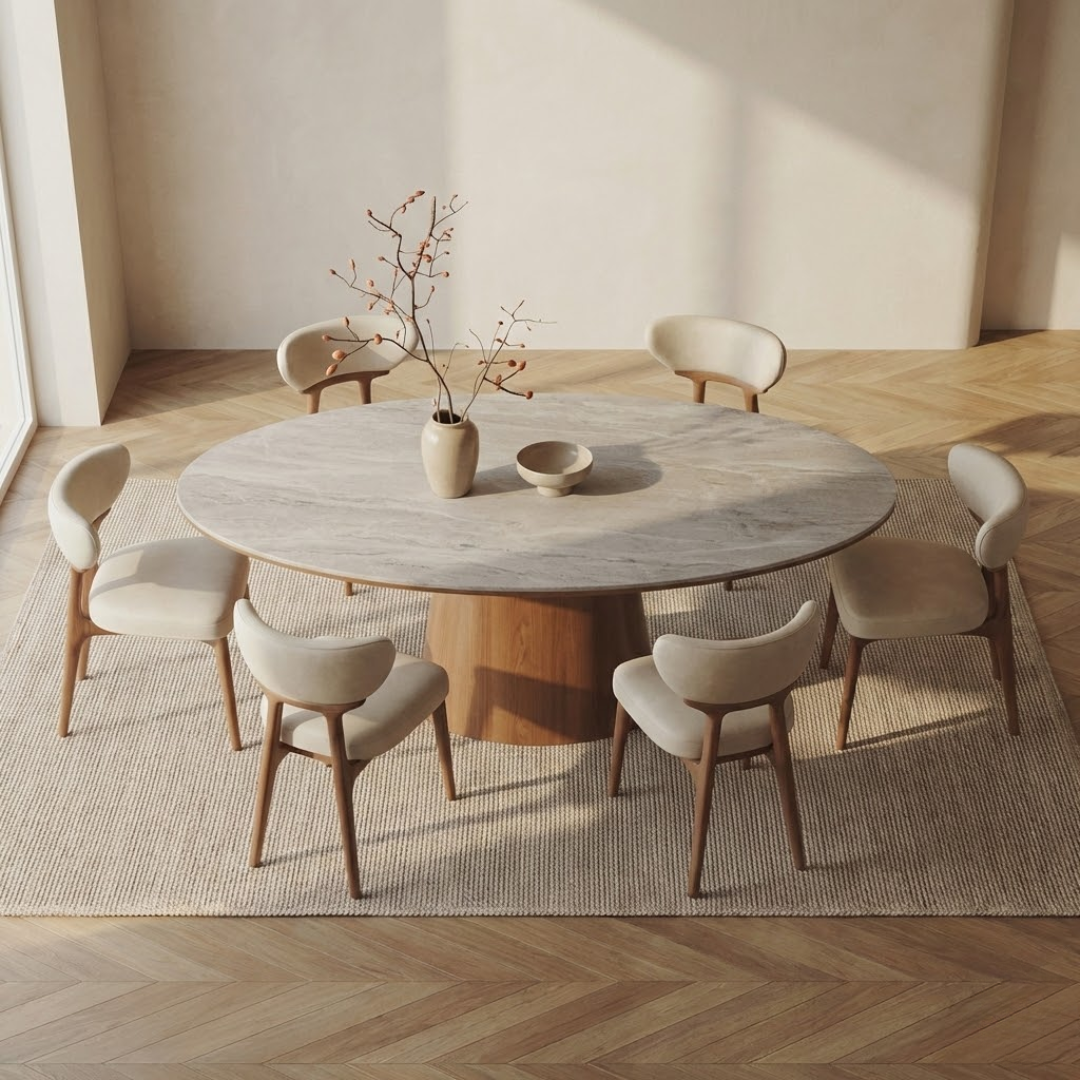 Bordeaux French Retro Oval Stone Dining Table