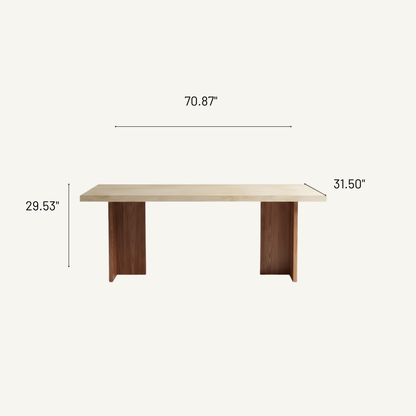 Bordeaux Modern Solid Wood Rectangular Dining Table