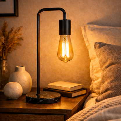 Brooklyn Industrial Black Metal Reading Lamp with Cylindrical Shade
