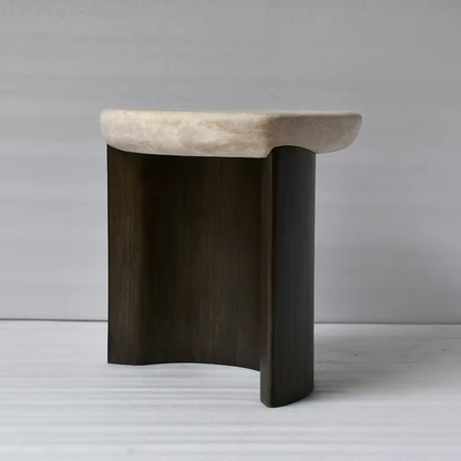 Capri Nordic-Italian Travertine Sculptural Coffee Table
