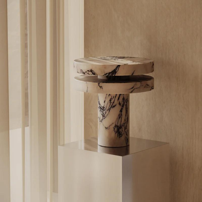 Carrara All-Marble Violin Table Lamp
