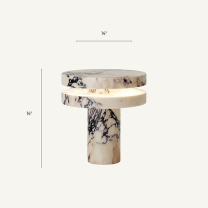 Carrara All-Marble Violin Table Lamp