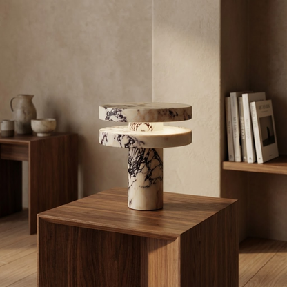 Carrara All-Marble Violin Table Lamp