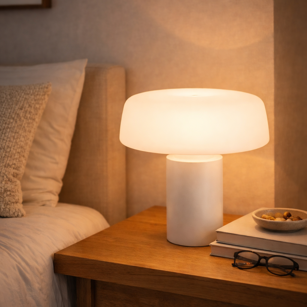 Carrara Designer Marble Dome Lamp with Museum-Quality Presence