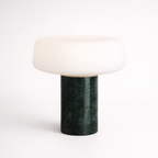 Carrara Designer Marble Dome Lamp with Museum-Quality Presence