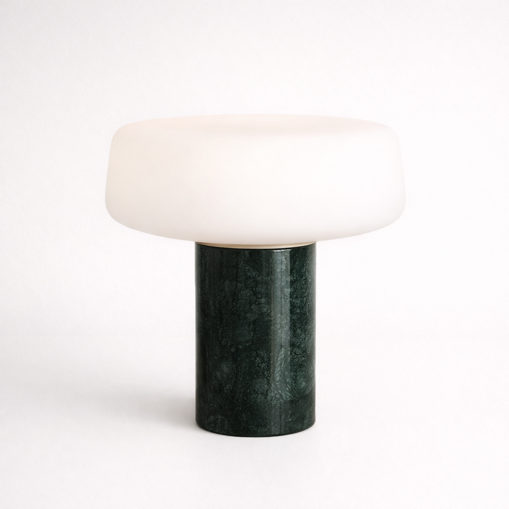 Carrara Designer Marble Dome Lamp with Museum-Quality Presence