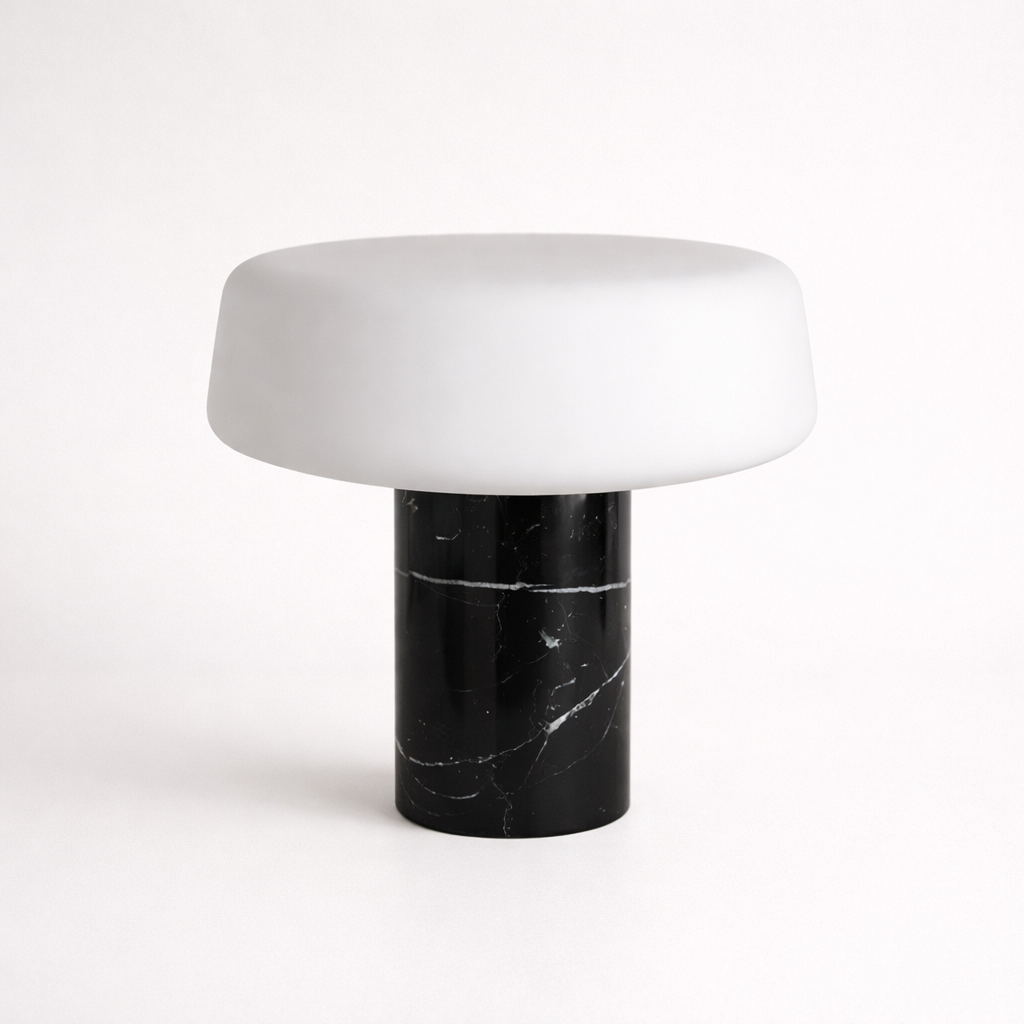 Carrara Designer Marble Dome Lamp with Museum-Quality Presence