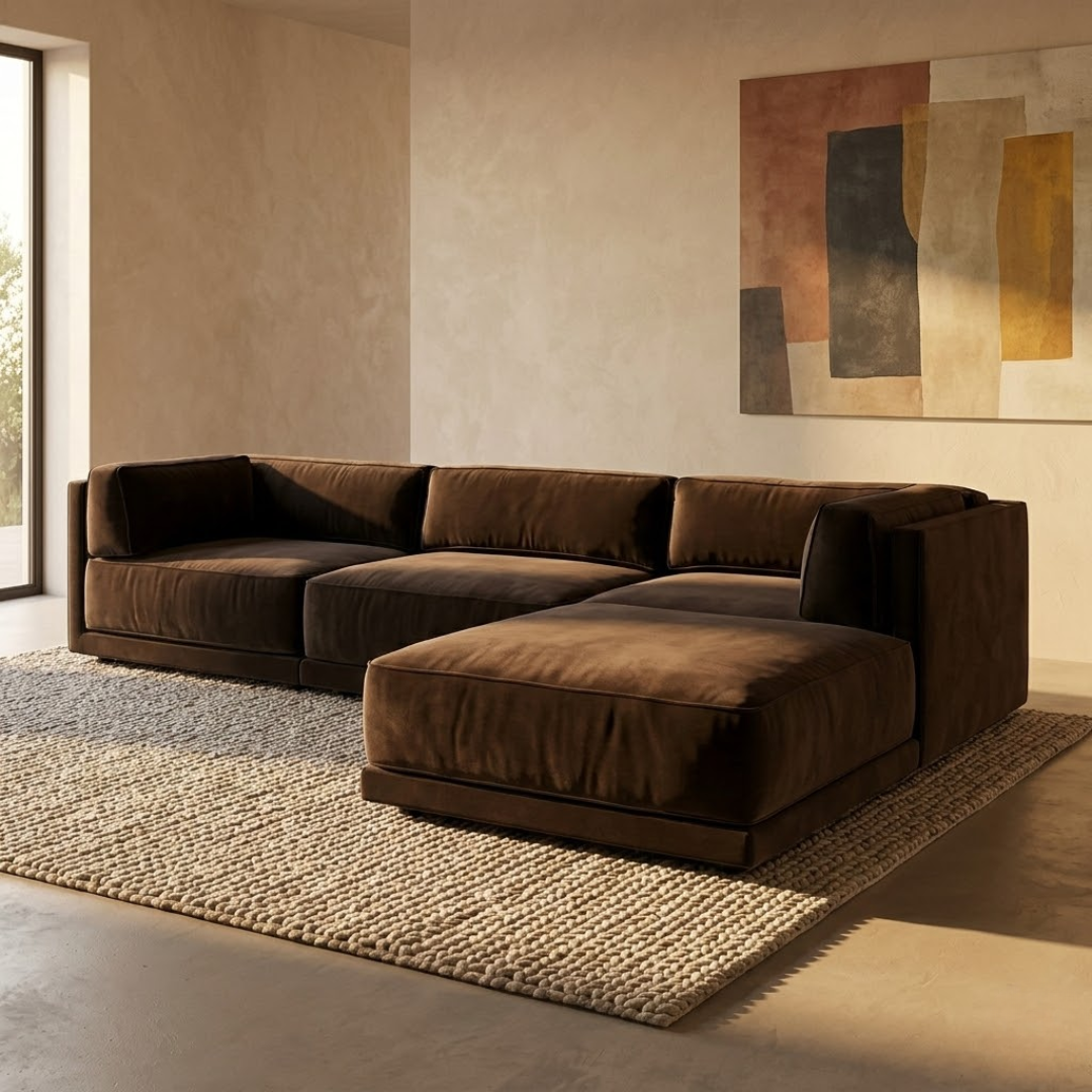 Cavelle Grand Modular Velvet L-Sectional