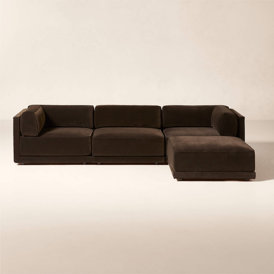 Cavelle Grand Modular Velvet L-Sectional