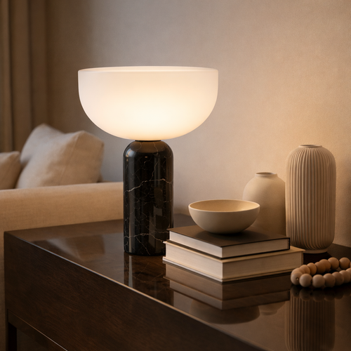 Amsterdam Danish Mushroom Lamp with Marble & Iron