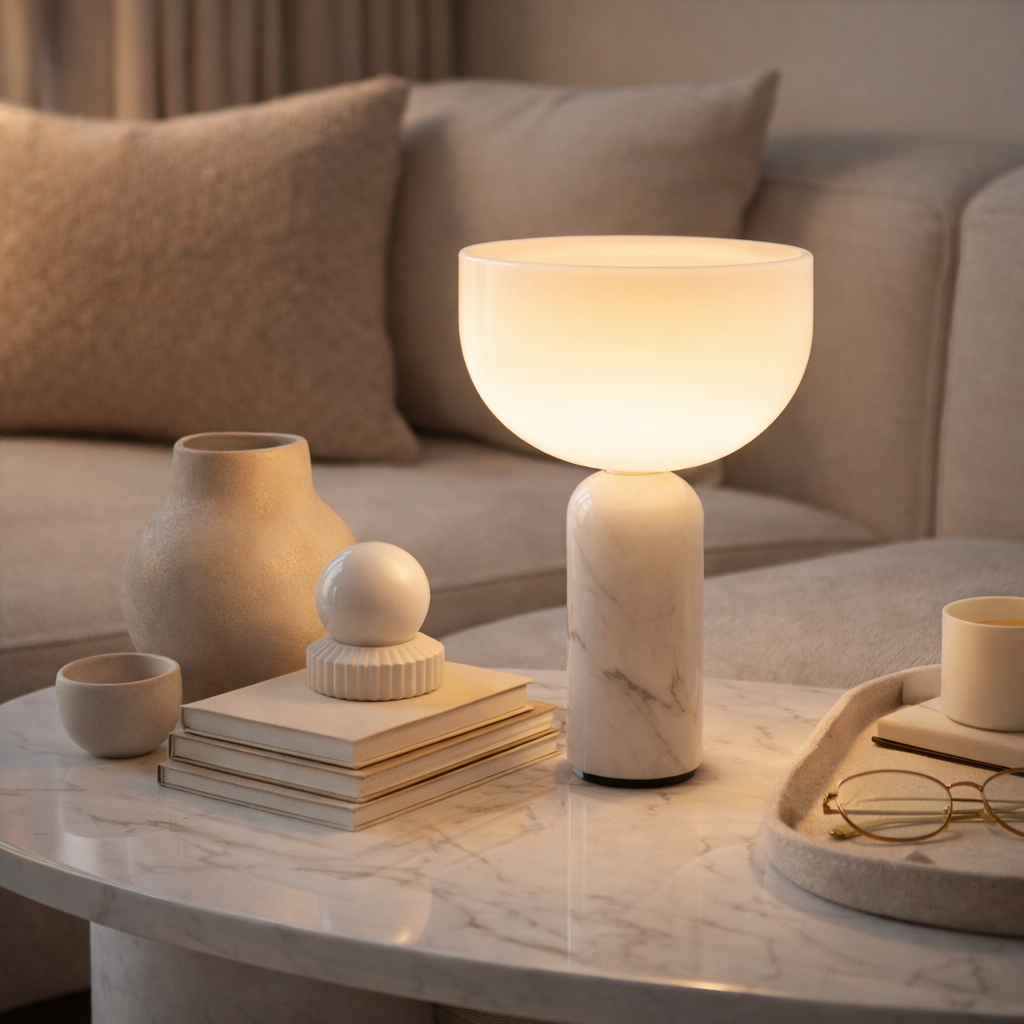 Verona Cordless Rechargeable Marble Touch Dimming Table Lamp