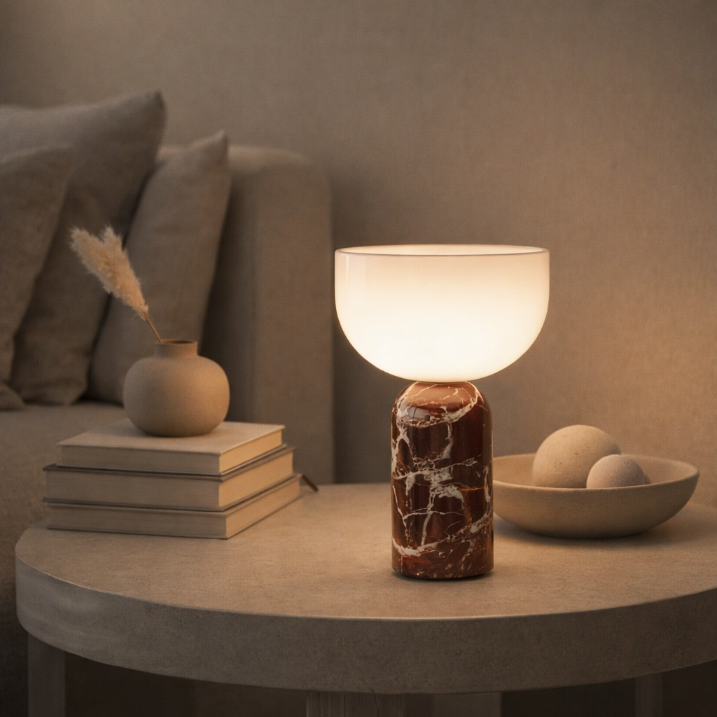 Verona Cordless Rechargeable Marble Touch Dimming Table Lamp