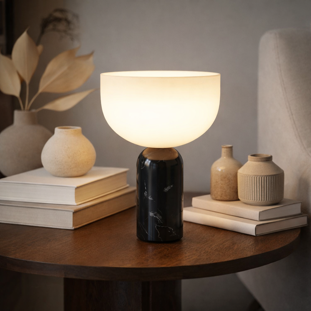 Verona Cordless Rechargeable Marble Touch Dimming Table Lamp