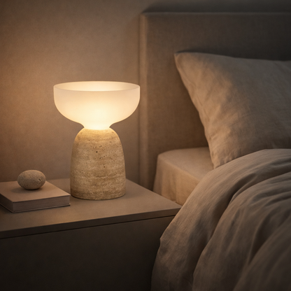 Aalborg Danish Marble Mushroom Bedside Lamp