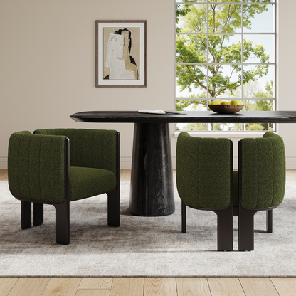 Como Bouclé Upholstered Dining Chair Set of 2
