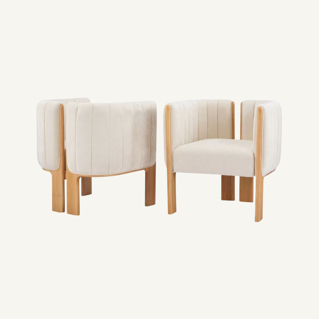 Como Bouclé Upholstered Dining Chair Set of 2
