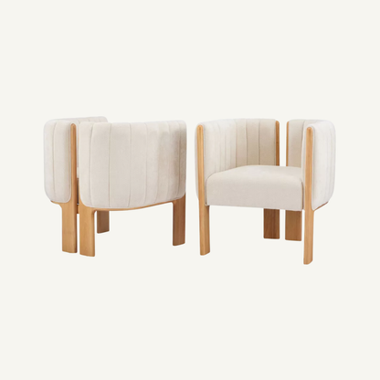 Como Bouclé Upholstered Dining Chair Set of 2