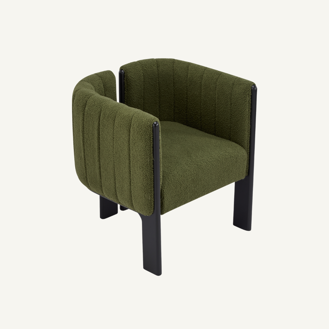 Como Bouclé Upholstered Dining Chair Set of 2