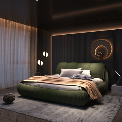 Copenhagen Modern Queen Platform Bed with Oversized Tufted Headboard