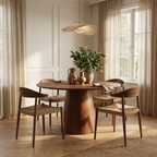 Copenhagen Oak Pedestal Round Dining Table