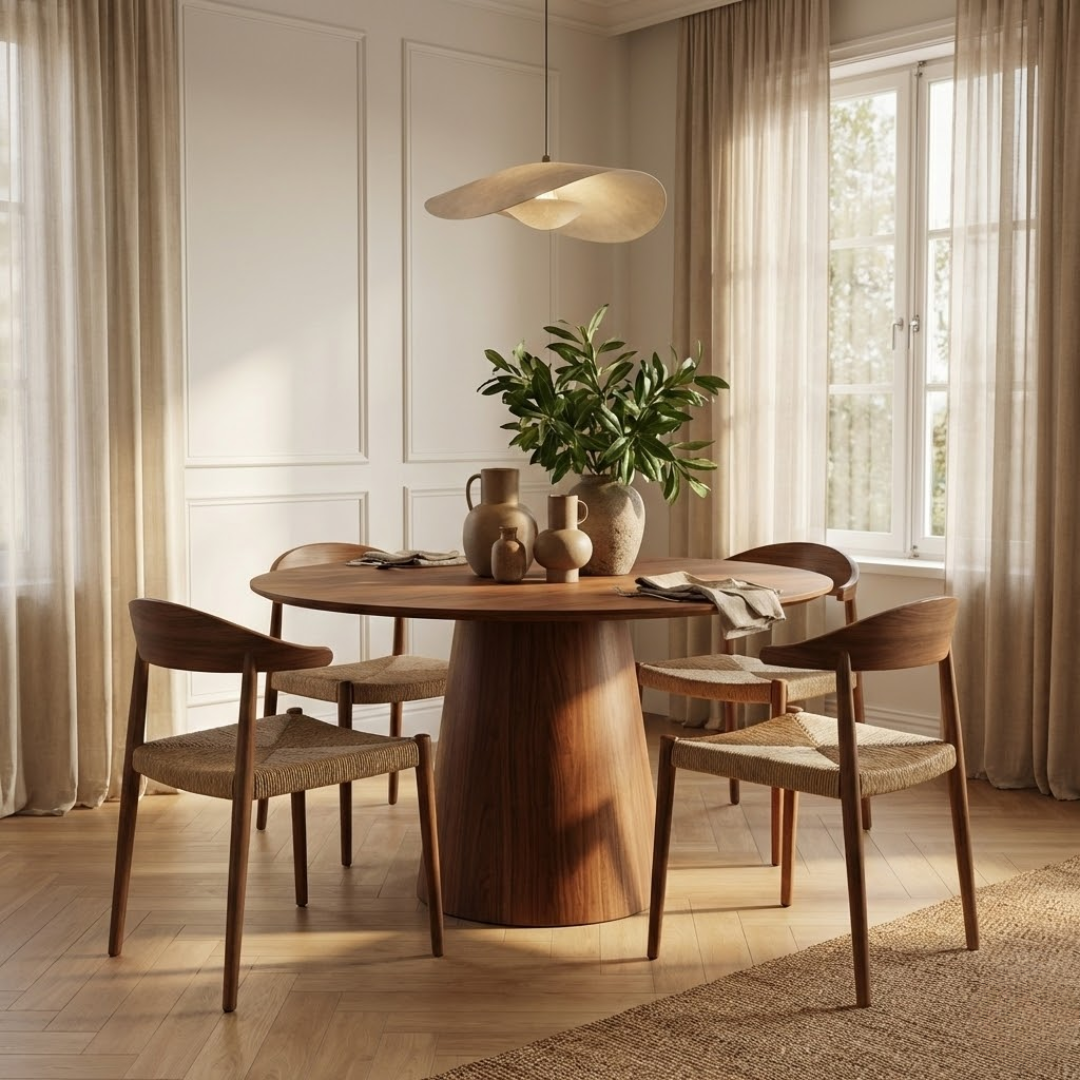 Copenhagen Oak Pedestal Round Dining Table