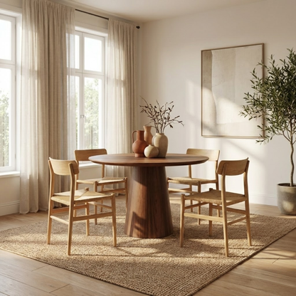 Copenhagen Oak Pedestal Round Dining Table