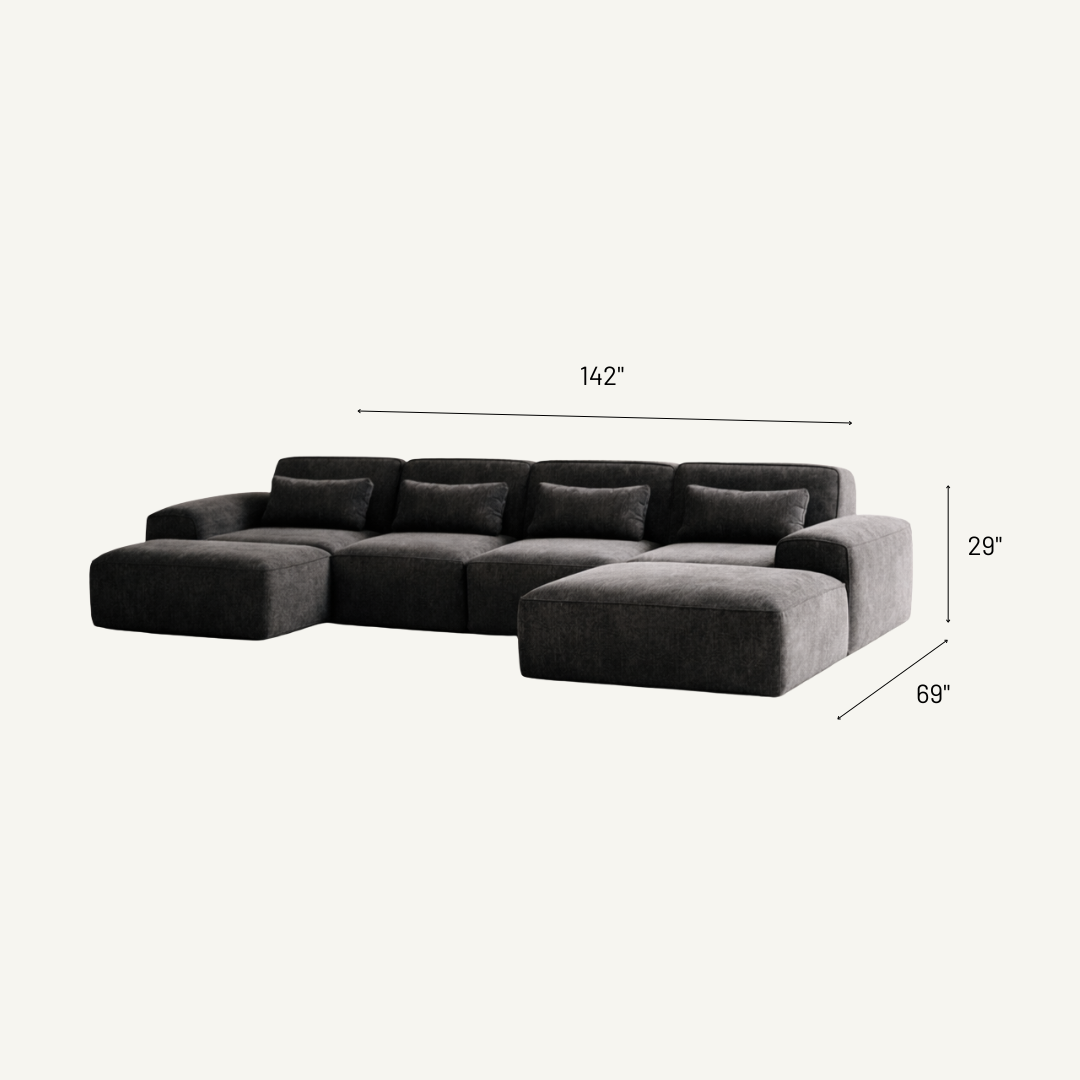 Cumulus Modern Boneless Couch in Modular Sectional Design