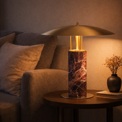Dubai Opulent Marble & Brass Sculpture Lamp