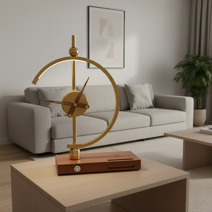 Edison Retro Clock Table Lamp with Wireless Charging