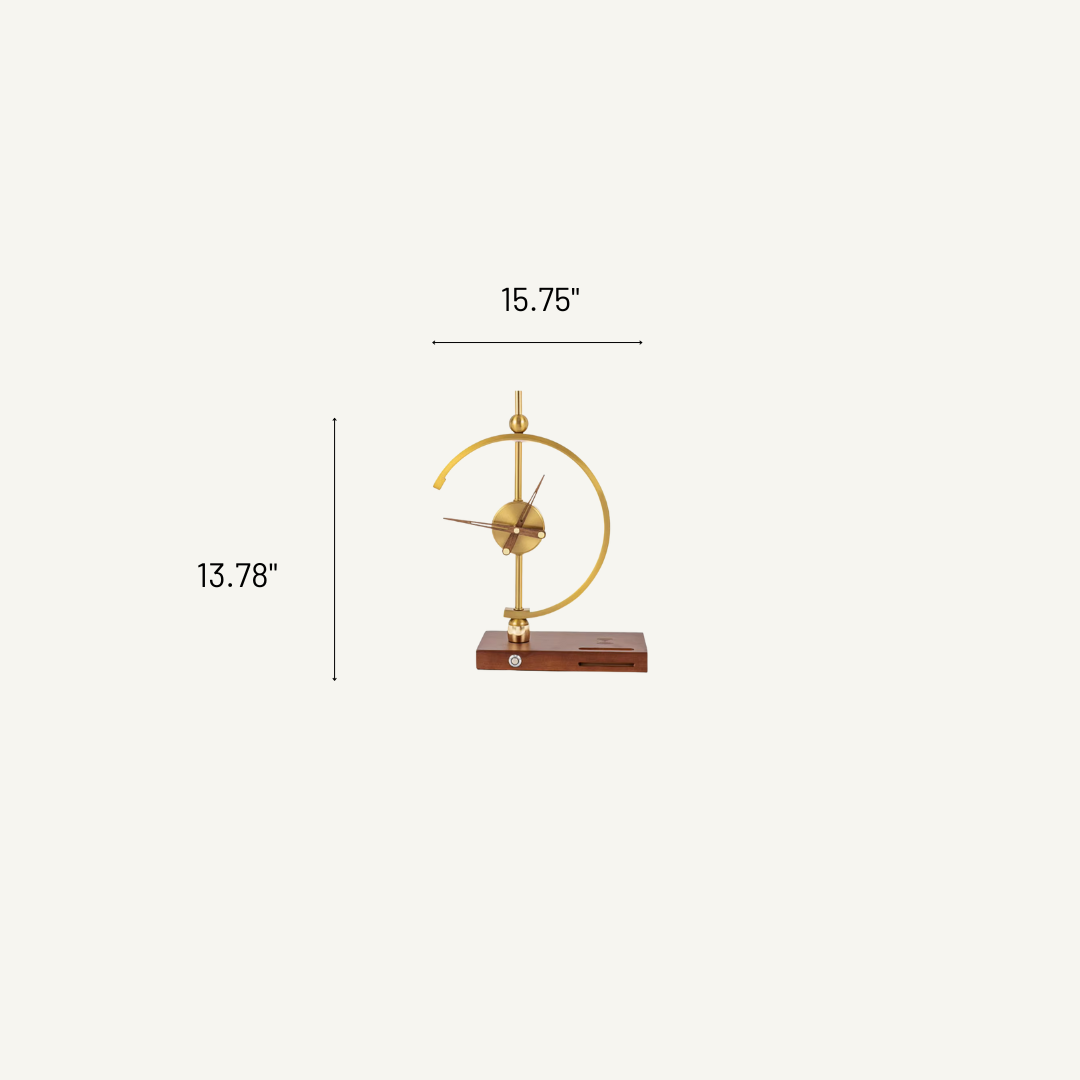 Edison Retro Clock Table Lamp with Wireless Charging