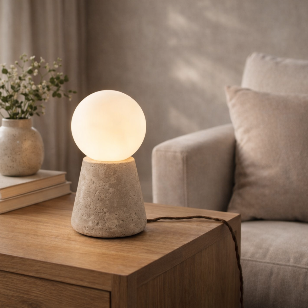 Hakuba Wasabi-Style Minimalist Stone Desk Lamp