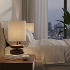 Handmade Rope Shade Wooden Table Lamp